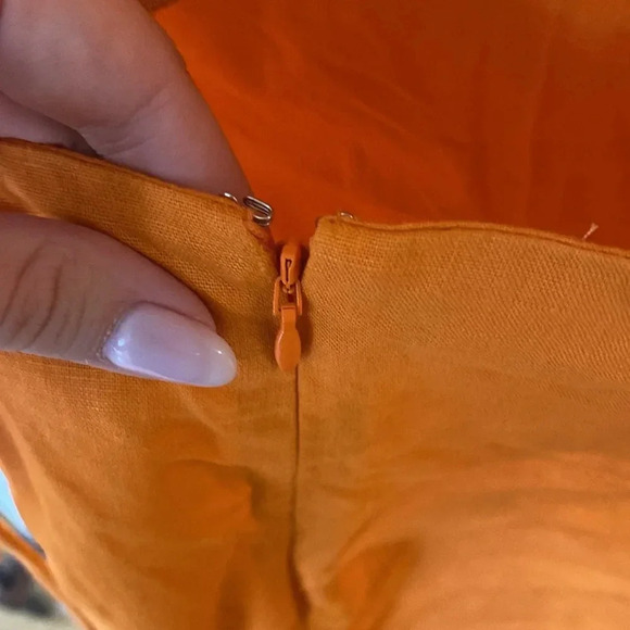 Ronny Kobo Clark Linen Blend Open Back Maxi Dress Ruched Bodycon Orange Size S - Picture 15 of 15